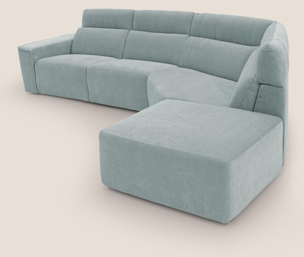 Clark Divano angolare con opzione relax elettrico in tessuto smacchiab
