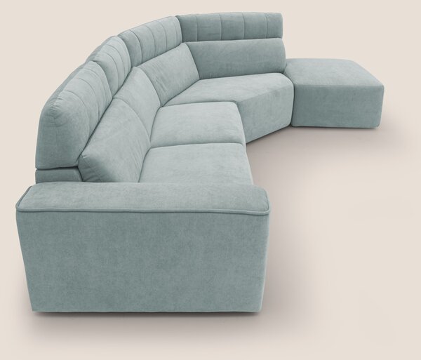 Clark Divano angolare con opzione relax elettrico in tessuto smacchiab