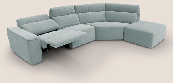 Clark Divano angolare con opzione relax elettrico in tessuto smacchiab