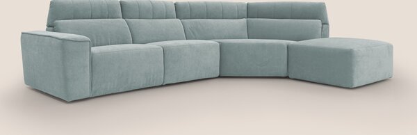 Clark Divano angolare con opzione relax elettrico in tessuto smacchiab