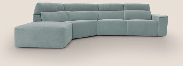 Clark Divano angolare con opzione relax elettrico in tessuto smacchiab