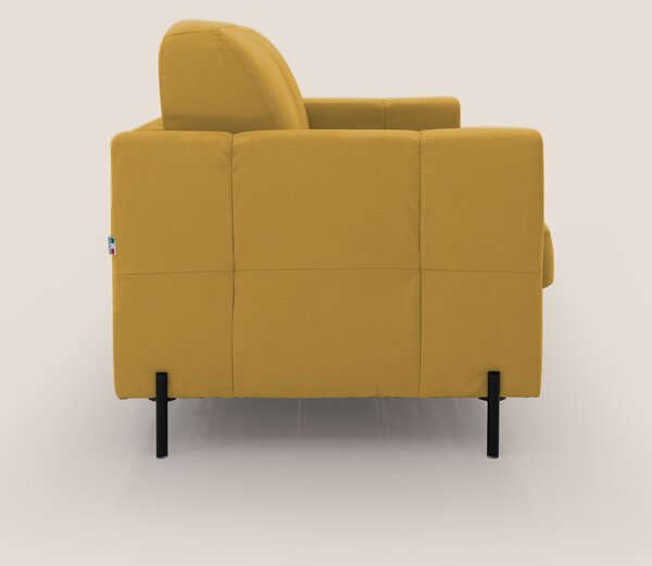 Ortensia divano letto materasso H18 cm con piedi alti in elegante micr