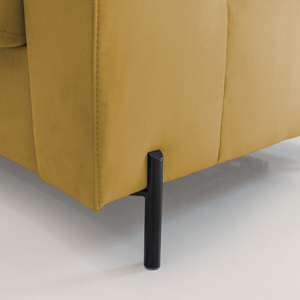Ortensia divano letto materasso H18 cm con piedi alti in elegante micr