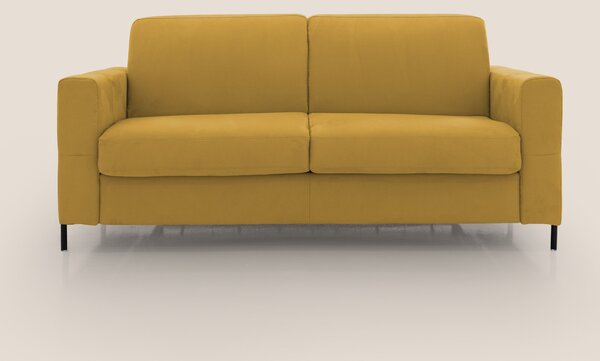 Ortensia divano letto materasso H18 cm con piedi alti in elegante micr