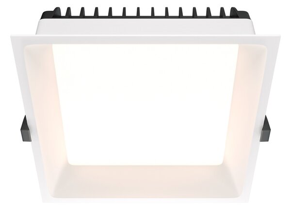 Maytoni Faretto da incasso a LED con struttura quadrata in alluminio dal design moderno Okno Alluminio Bianco 3000k Luce Calda LED INTEGRATO 24W 1 Lampadina Lumen 1800