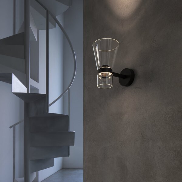 Applique da parete FLOS, Nocturne Cone, dimmerabile, Trasparente, Soggiorno, Alluminio, Design