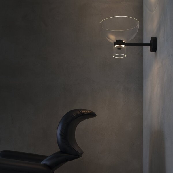Applique da parete FLOS, Nocturne Bowl, dimmerabile, Nero, Corridoio, Alluminio, Design