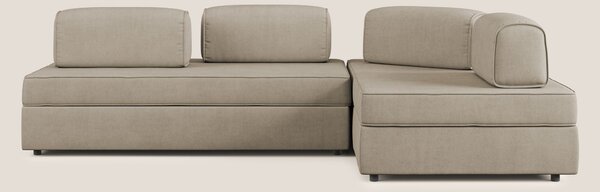 Liberty divano angolare con pouf estraibile e schienali movibili in te