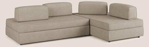 Liberty divano angolare con pouf estraibile e schienali movibili in te