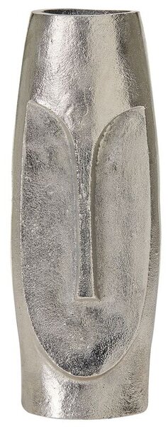 Vaso di Fiori Argento in Alluminio con Motivo Decorativo e Design Moderno Beliani