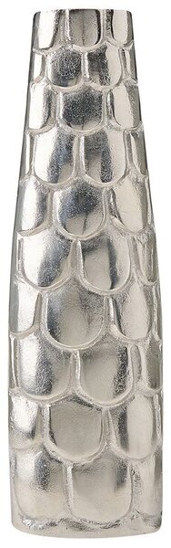 Vaso di Fiori Argento in Alluminio con Motivo Decorativo e Design Moderno Beliani