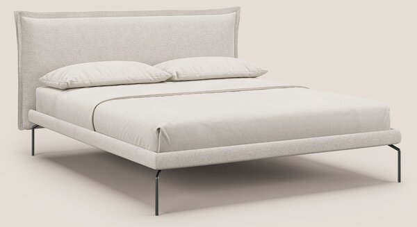 Eric letto imbottito design minimal in morbido tessuto impermeabile T1