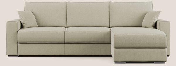Dream Divano letto angolare in tessuto smacchiabile T05 panna