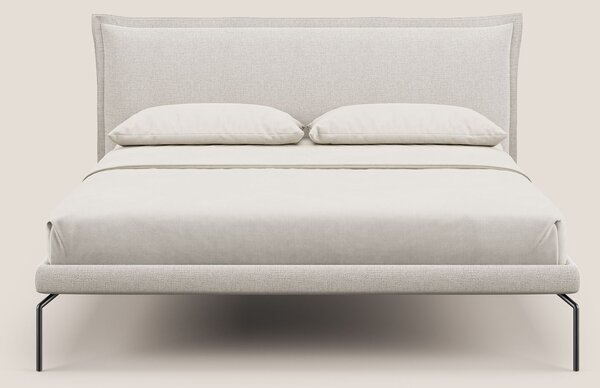 Eric letto imbottito design minimal in morbido tessuto impermeabile T1