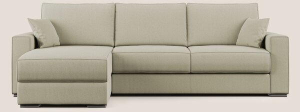 Dream Divano letto angolare in tessuto smacchiabile T05 panna