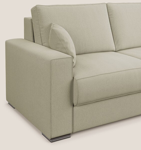 Dream Divano letto angolare in tessuto smacchiabile T05 panna