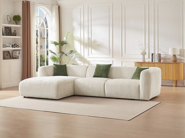 Divano Angolo a sinistra in Tessuto Beige - TANCAVO