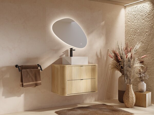 Mobile bagno sotto lavabo sospeso Naturale chiaro 80 cm - FILOR