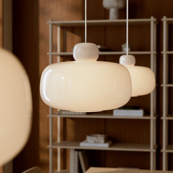 Lampada a sospensione Woud, Stone, dimmerabile, Bianco, Cucina, Vetro, Design