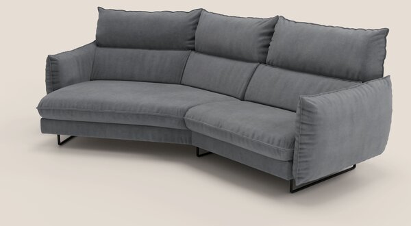 Monamour divano moderno angolare con opzione relax elettrico in microf