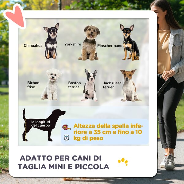 PawHut Passeggino Pieghevole per Cani con Portabicchieri e Cestino, Carrello in Acciaio e Poliestere, 75x45x97 cm, Nero | Aosom Italy