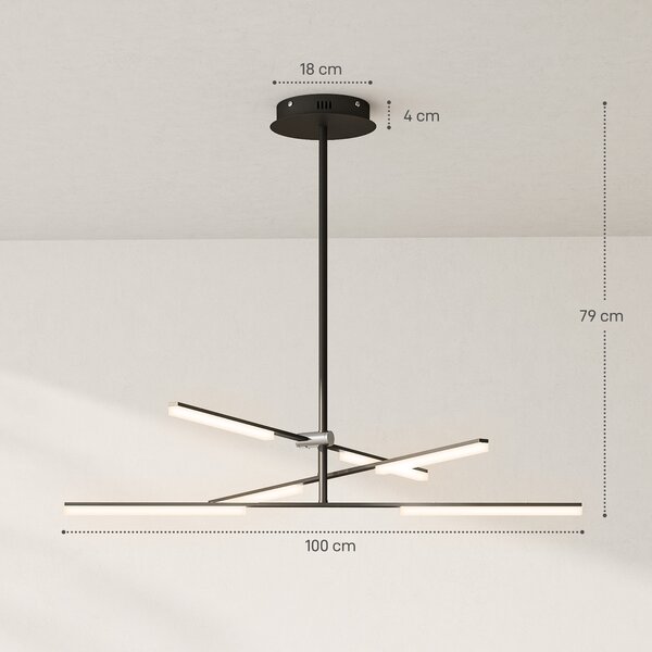 HOMCOM Lampada da Soffitto LED Moderna Ø100x79 cm con Schermo in Acrilico Angolo di Luce Regolabile per Soggiorno Camera o Cucina | Aosom Italy