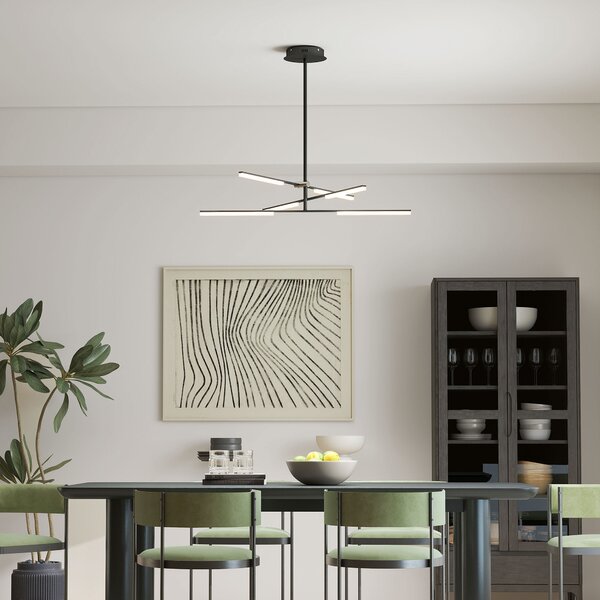 HOMCOM Lampada da Soffitto LED Moderna Ø100x79 cm con Schermo in Acrilico Angolo di Luce Regolabile per Soggiorno Camera o Cucina | Aosom Italy