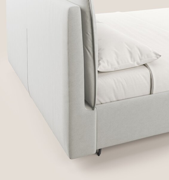 Nives letto imbottito contenitore sfoderabile in microfibra velluto im