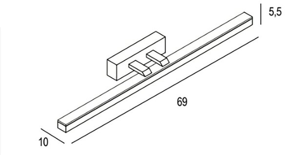 Applique led promoingross ruler a69 ru led cct 1990lm metallo ruggine - Promoingross