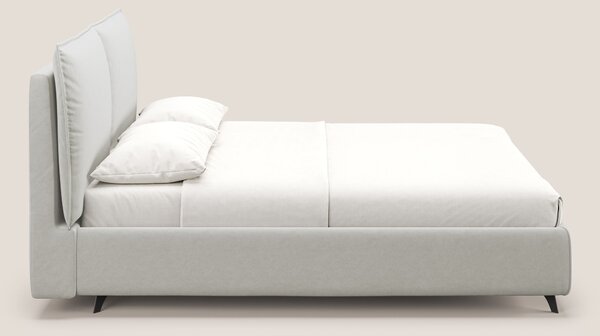 Nives letto imbottito contenitore sfoderabile in microfibra velluto im