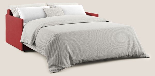 Evans Divano letto in morbido tessuto impermeabile T02 rosso