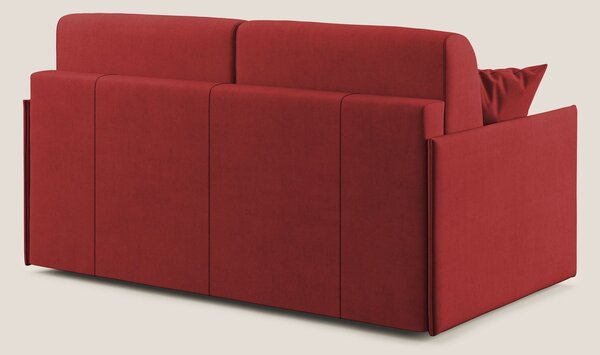 Evans Divano letto in morbido tessuto impermeabile T02 rosso