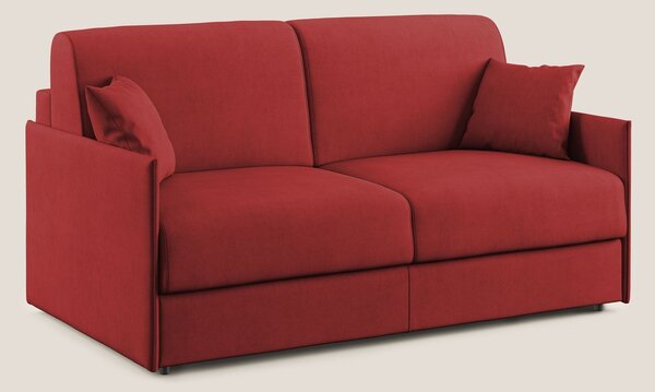 Evans Divano letto in morbido tessuto impermeabile T02 rosso