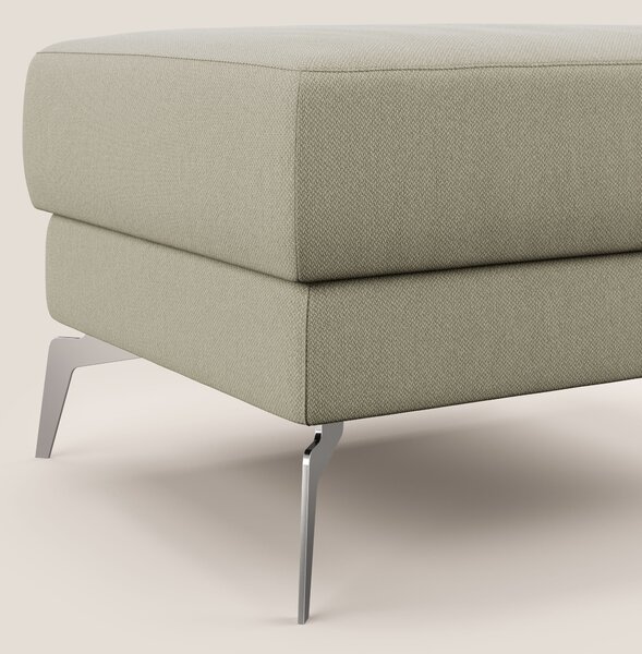 Star Pouf con piedini alti in tessuto smacchiabile T05 panna