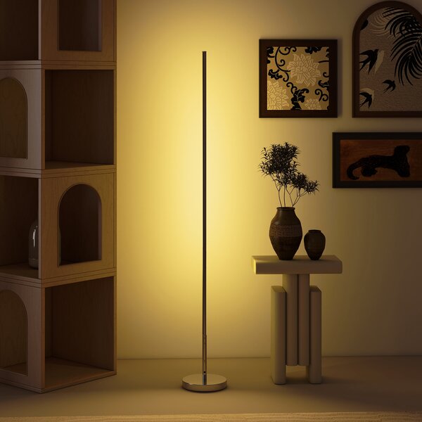 HOMCOM Lampada da Terra LED Alta 150 cm con Temperatura del Colore Regolabile e Telecomando, Argento | Aosom Italy