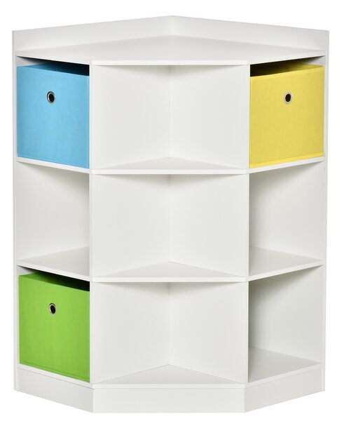HOMCOM Scaffale per Bambini a 3 Cassetti in Tessuto non Tessuto e MDF, Bianco | Aosom Italy