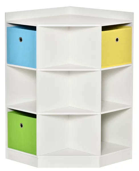 HOMCOM Scaffale per Bambini a 3 Cassetti in Tessuto non Tessuto e MDF, Bianco | Aosom Italy