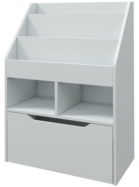 HOMCOM Libreria per Bambini con Cassetto, Libreria con Ripiani, 60 x 29,9 x 90 cm, Grigio | Aosom Italy