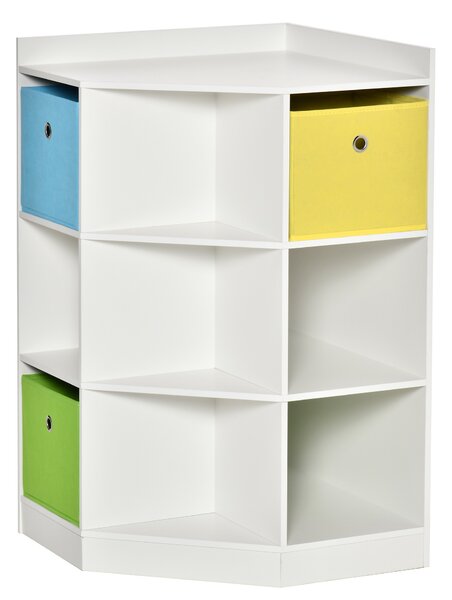 HOMCOM Scaffale per Bambini a 3 Cassetti in Tessuto non Tessuto e MDF, Bianco | Aosom Italy