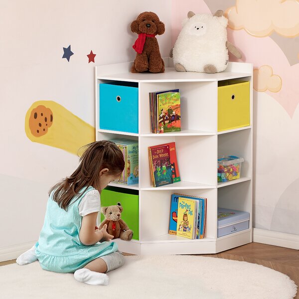 HOMCOM Scaffale per Bambini a 3 Cassetti in Tessuto non Tessuto e MDF, Bianco | Aosom Italy