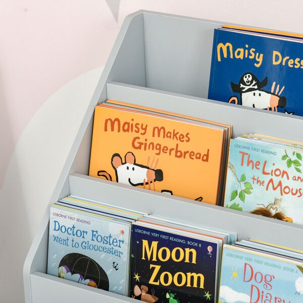 HOMCOM Libreria per Bambini con Cassetto, Libreria con Ripiani, 60 x 29,9 x 90 cm, Grigio | Aosom Italy