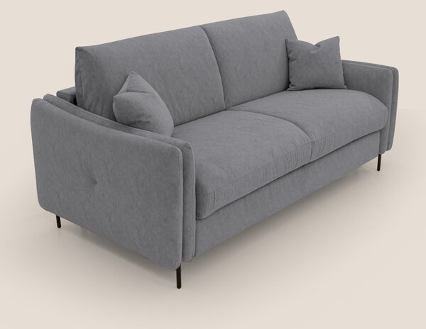 Gregory Divano letto con materasso h18 cm in microfibra effetto vellut