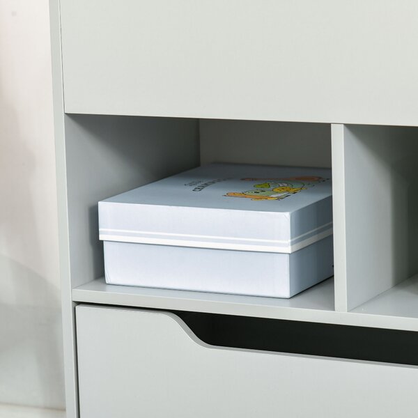 HOMCOM Libreria per Bambini con Cassetto, Libreria con Ripiani, 60 x 29,9 x 90 cm, Grigio | Aosom Italy