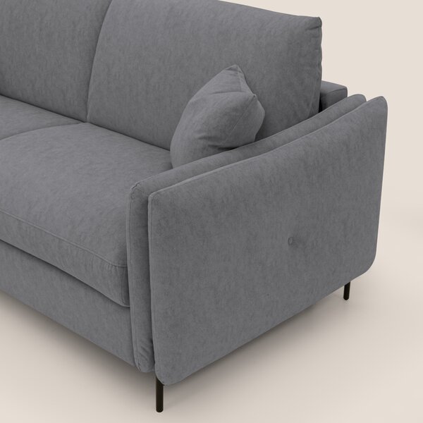 Gregory Divano letto con materasso h18 cm in microfibra effetto vellut