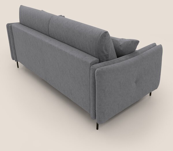Gregory Divano letto con materasso h18 cm in microfibra effetto vellut