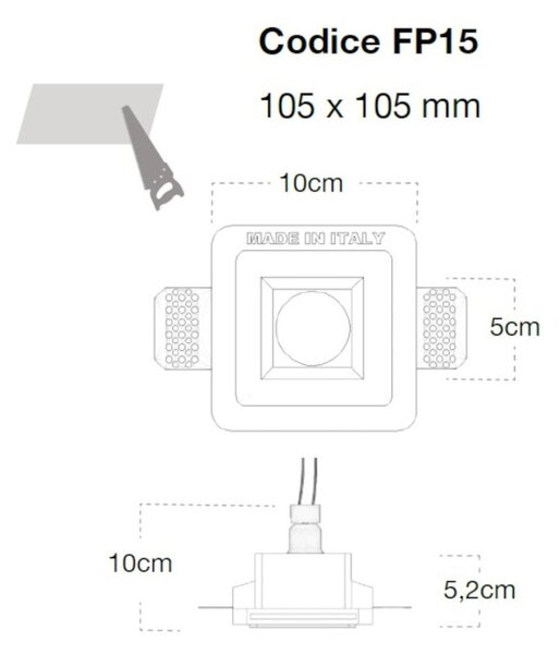 Faretto incasso lampadari bartalini eag fp15 gu10 mr11 led gesso verniciabile - Lampadari Bartalini Gesso