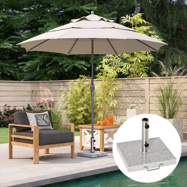 Outsunny Supporto Base Per Ombrellone da Giardino in Marmo Peso 25kg 42×42×36cm
