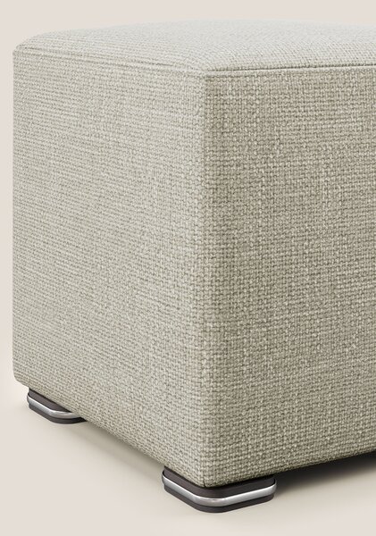 Cube pouf in morbido tessuto impermeabile ad intreccio melangiato T06