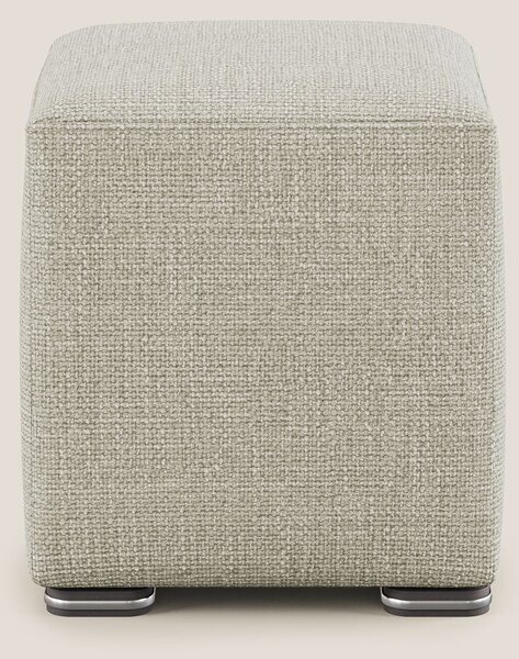Cube pouf in morbido tessuto impermeabile ad intreccio melangiato T06