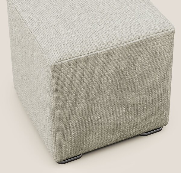 Cube pouf in morbido tessuto impermeabile ad intreccio melangiato T06